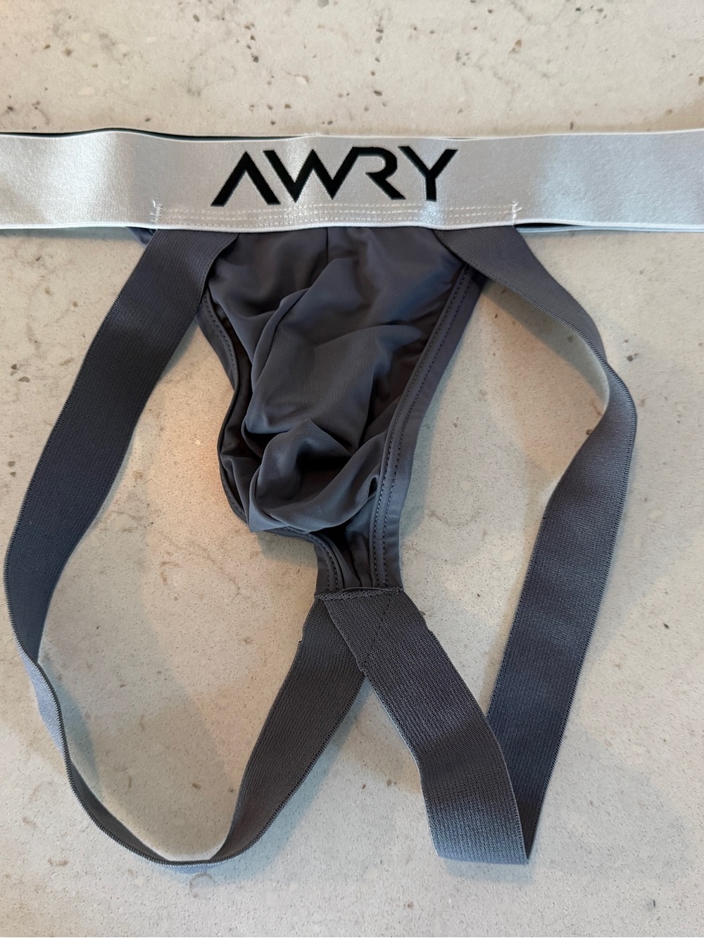AWRY Apex Jock Thong in Gray, Large - Picture 6 of 9